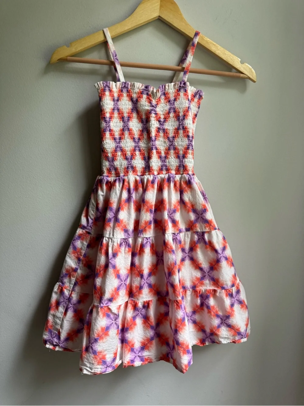 Janie and Jack Pink & Purple Tie-Dye Smocked Sundress Beach Sunday Dress
